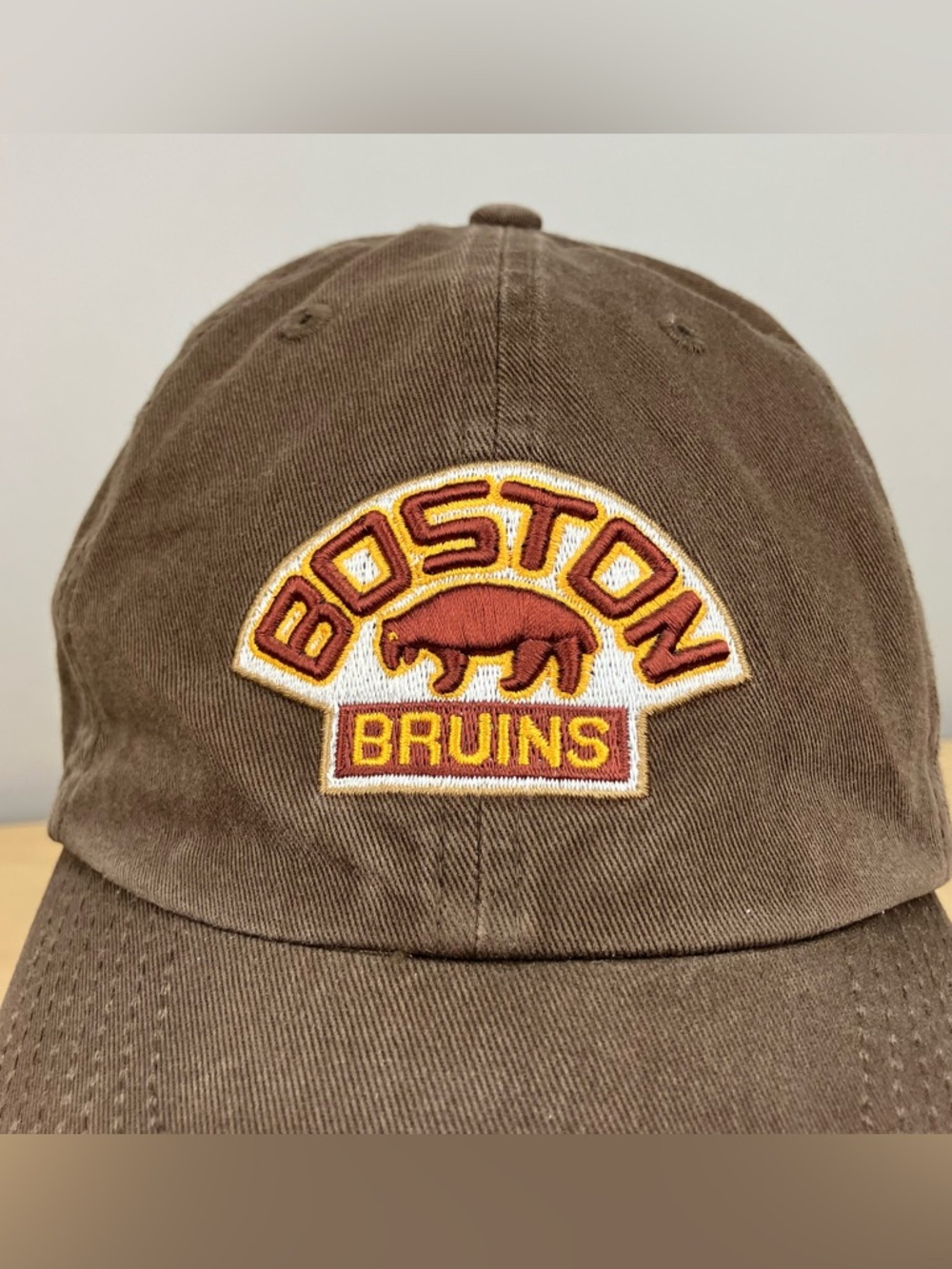 47 Boston Bruins NHL Fitted Hat Size XL Brown Vintage Hockey Logo Twins Ent - Picture 8 of 11
